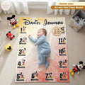 Personalized Disney Mickey Mouse Baby Milestone Blanket, Custom Name Monthly Fleece Blanket, First Year Blanket, Mickey Nursery Blanket Gift