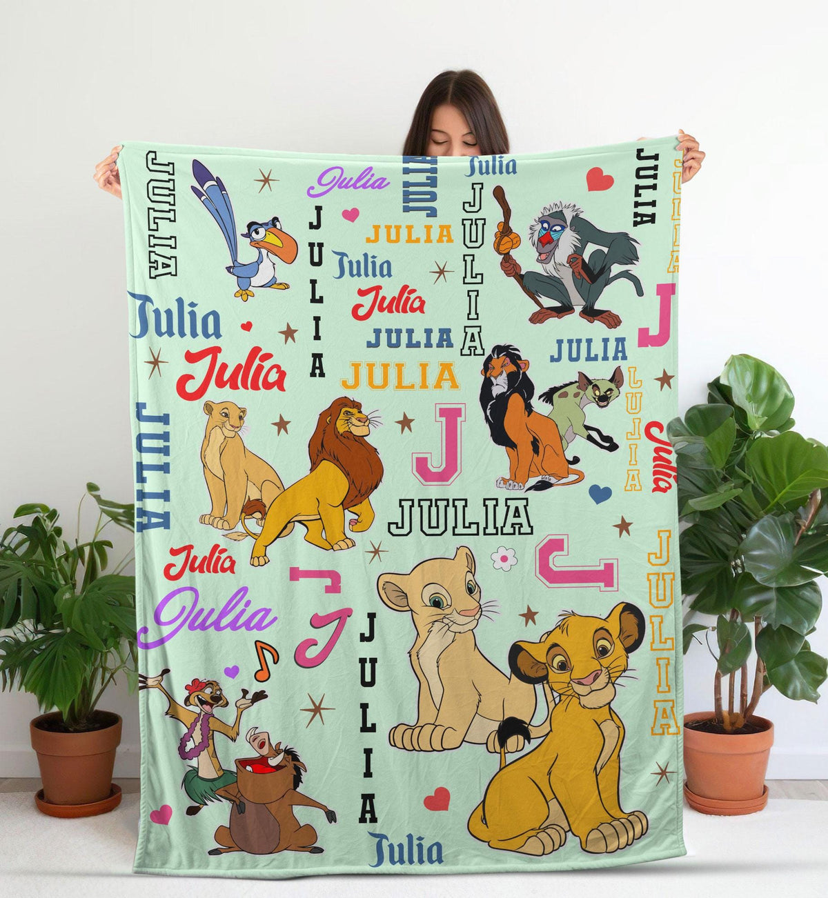 Personalized Lion King Blanket, Custom Name Disney Lion King Blanket, Cute Birthday Gift for Boys Girls, Hakuna Matata, Disney Home Decor