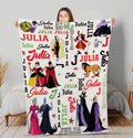 Custom Name Villains Blanket, Personalized Disney Villains Blanket, Disney Witch Maleficent Ursula Evil Queen Blanket, Disney Halloween Gift