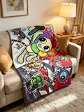Rainbow Dandy Full Cast Blanket Soft Throw, Web Animation Fan Bedroom Present