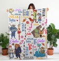 Personalized Disney Zootopia 2 Blanket, Custom Name Cartoon Zootopia Blanket, Disneyland Trip Blanket, Zootropolis Judy, Kids Birthday Gift