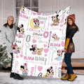 Personalized Minnie Mouse Baby Blanket, Custom Name Pink Disney Blanket for Girls, Cute Toddler Fleece Throw, Newborn Gift, Gift For Girl