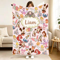 Personalized Name Disneyland Blanket for Baby, Custom Disney World Gift, Disney Baby Shower Blanket, Custom Name Disney Character Blanket