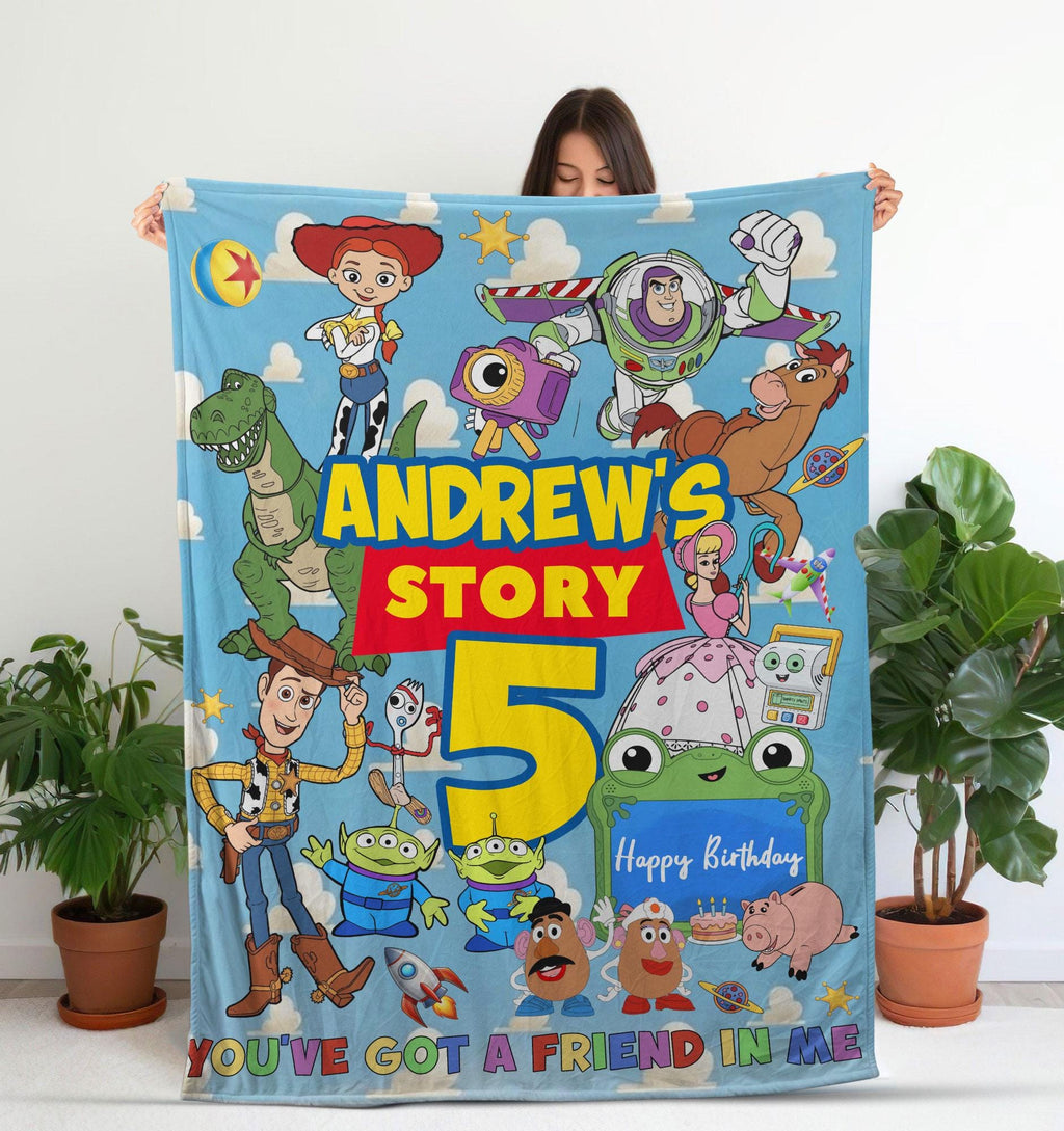 Custom Name Disney Toy Story Blanket, Personalized Toy Story Blanket, Toy Story Nursery Decor, You've Got A Friend In Me, Birthday Gift Kids
