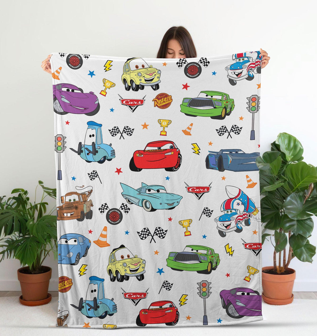 Disney Cars Blanket, Pixar Cars Blanket, Lightning McQueen Baby Blanket, Baby Shower, Disney Cars Birthday Gift For Boy, Disney Home Decor