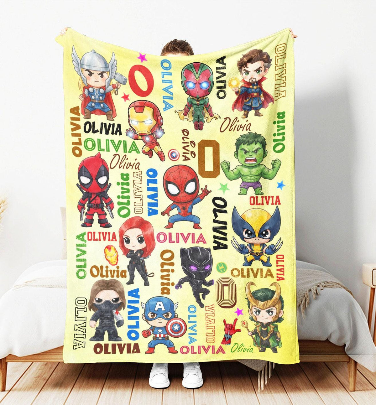 Personalized Disney Avenger Blanket, Custom Baby Avenger Blanket, Cute SuperHero Blanket, Marvel Balnket, Disney Heros Birthday Boys Gift