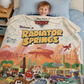 Personalized Disney Cars Blanket, Radiator Springs Lightning McQueen Throw, Custom Name Kids Blanket, Pixar Cars Gift for Boys