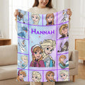 Personalized Disney Frozen Blanket Custom Name Gift for Girls | Elsa Anna Olaf Birthday