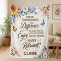 Retirement Blanket for Women, Custom Retirement for Nurse Teacher Doctor, Coworker Farewell Gift, Employee Goodbye Gift, Present For Mom