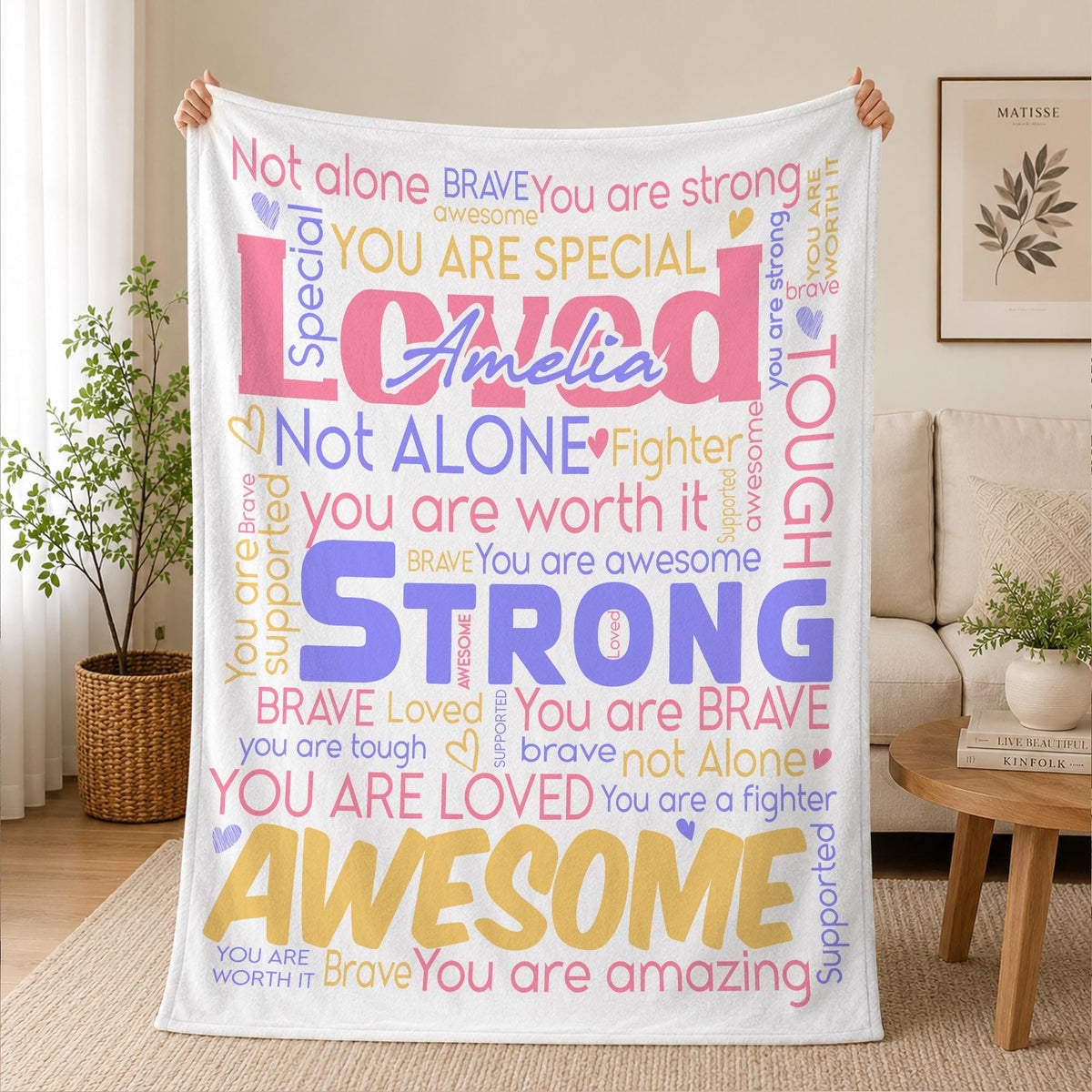 Inspirational Blanket, Get Well Soon Gift for Women, Healing Blanket, Feel Better Gift After Surgery, Encouragement Gift, Thinking of You