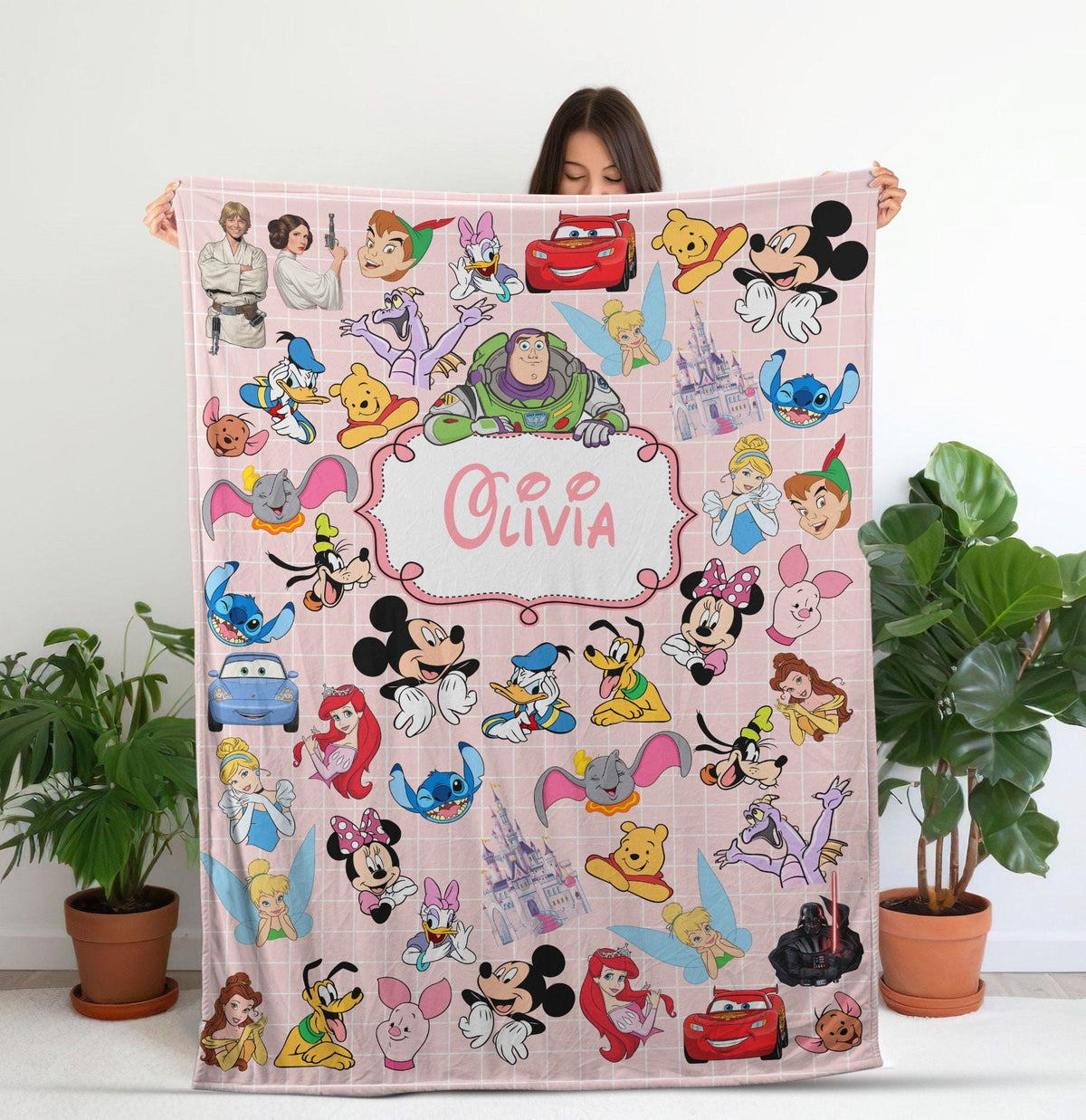 Personalized Mouse And Friends Blanket, Disney Charcter Blanket, Disney Blanket for Kids, Disney World Blanket, Disney Home Decor, Baby Gift