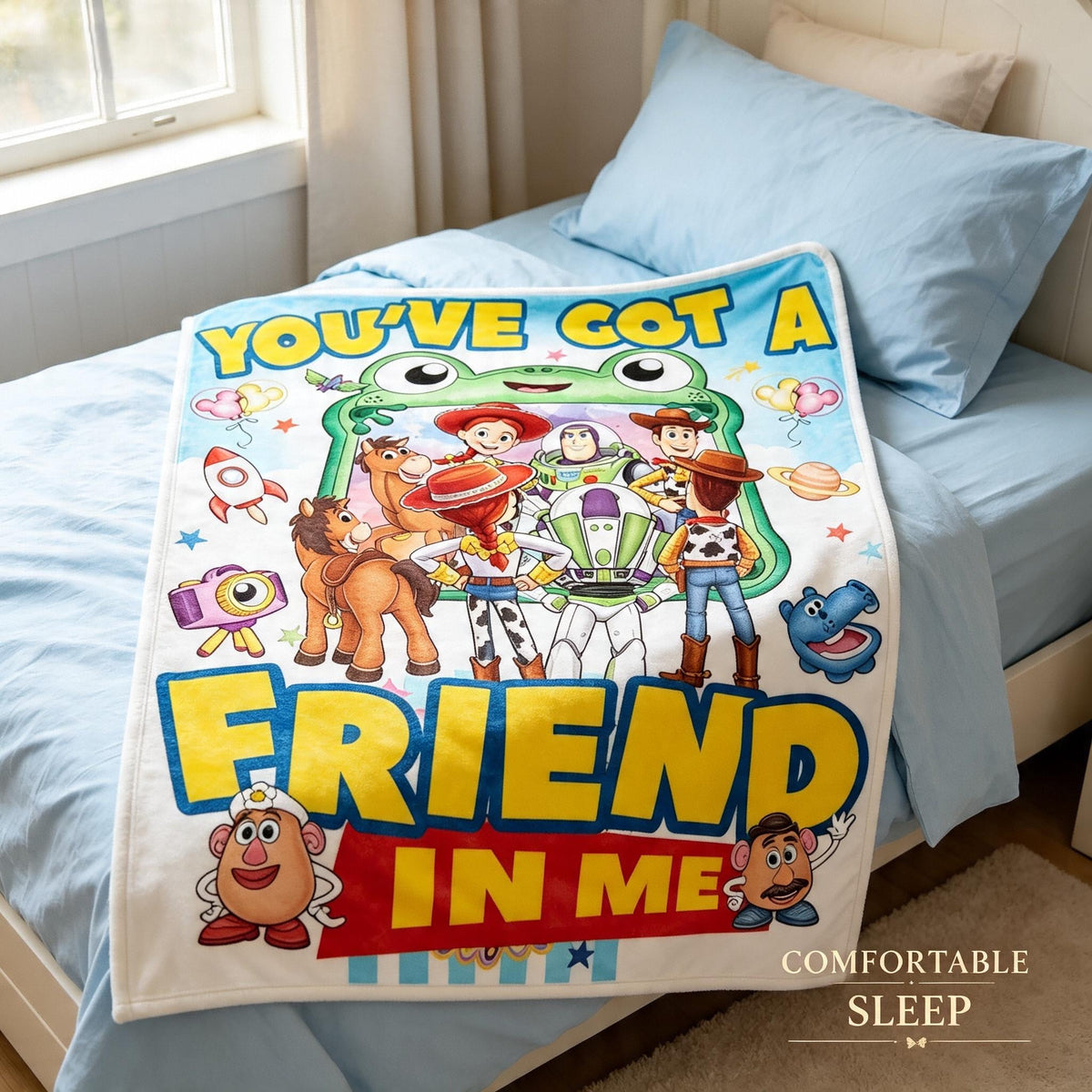 Toy Story Blanket, Disney Blanket, Custom Kids Blanket, You've Got A Friend In Me, Buzz Lightyear Woody, Cute Birthday Gift