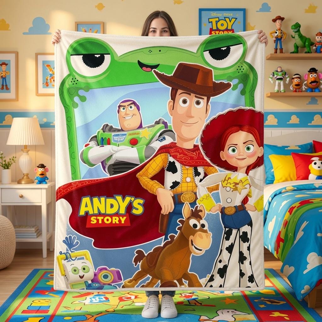 Toy Story 5 Blanket, Disney Blanket, Custom Kids Blanket, Woody And Buzz Lightyear, Jessie Bullseye, Toy Story Birthday Gift