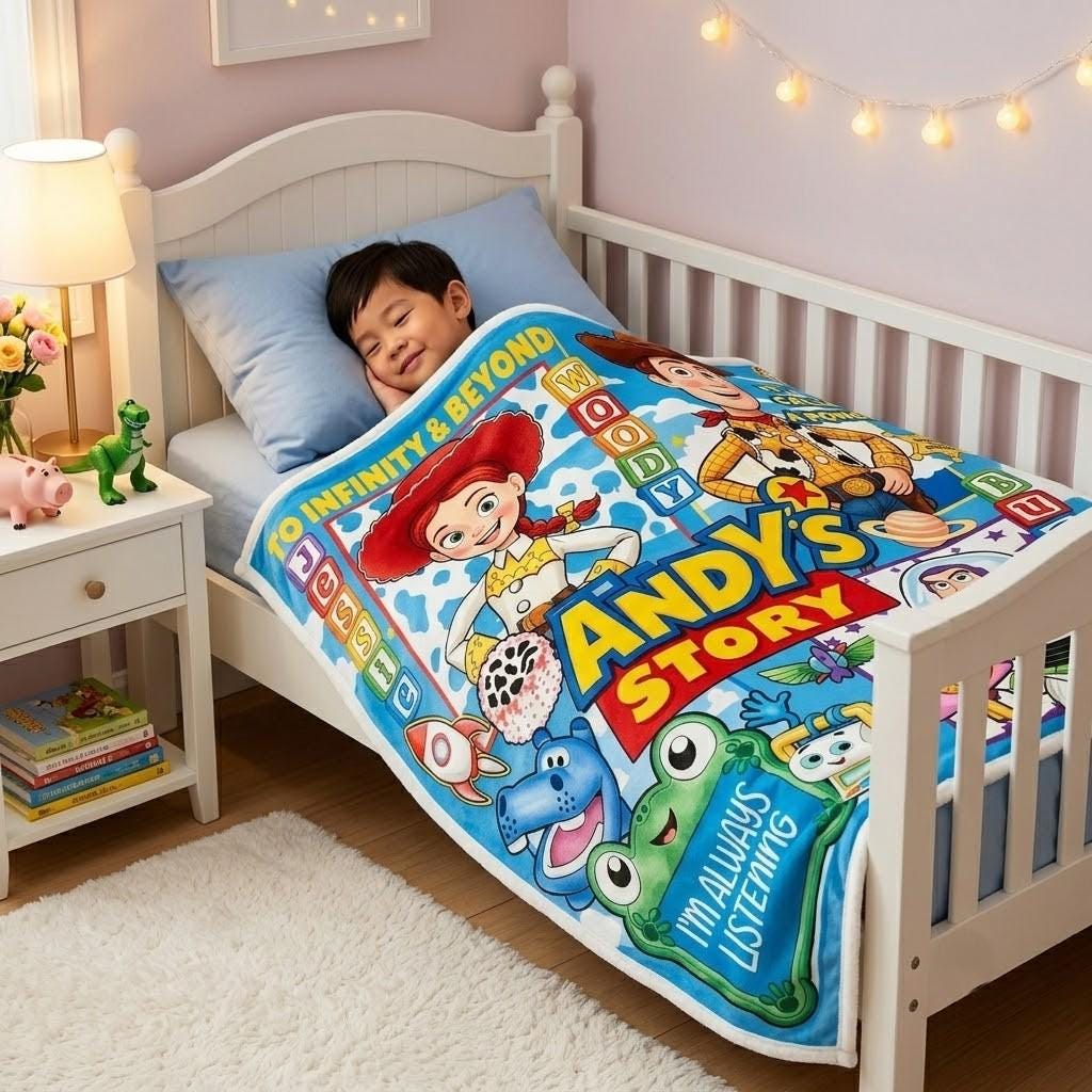 Toy Story 5 Blanket, Disney Blanket, To Infinity And Beyond, Woody Jessie Buzz Lightyear, Custom Kids Blanket, Toy Story Blanket
