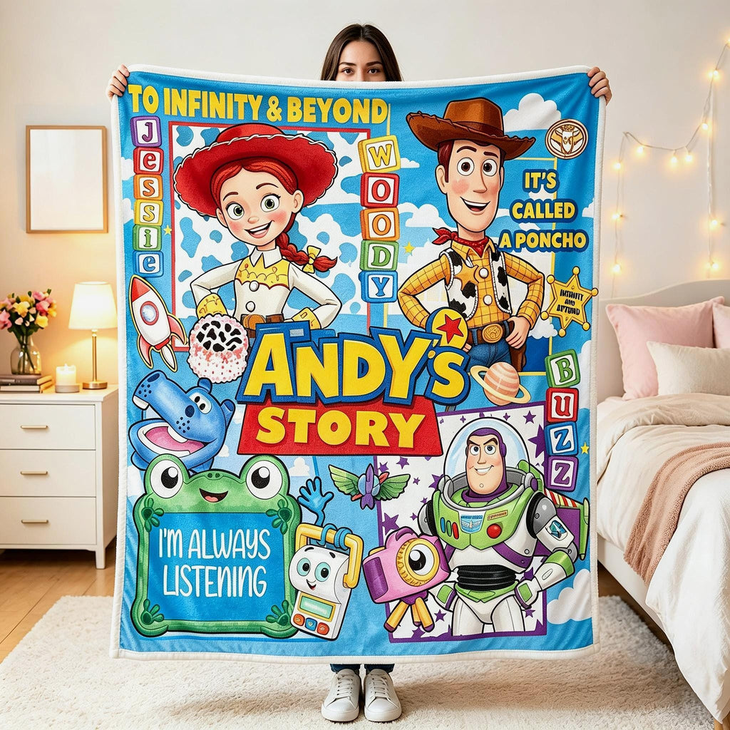 Toy Story 5 Blanket, Disney Blanket, To Infinity And Beyond, Woody Jessie Buzz Lightyear, Custom Kids Blanket, Toy Story Blanket