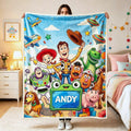 Toy Story 5 Blanket, Disney Blanket, Custom Andy Blanket, Woody Buzz Lightyear Jessie Rex, Personalized Cute Kids Birthday Gift