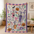 Nurse Halloween Blanket, Spooky Blanket, RN Gift, Cozy Throw, Nurse Woven, Retirement Blanket, Cute Skeleton Nurse Woven