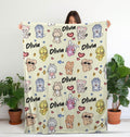 Personalized Stray Kids SKZOO Blanket, Custom Name Cute Stray Kids Member Blanket, Skzoo Room Decor, Skzoo Soft Plush Blanket, Kpop Fun Gift
