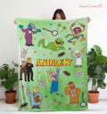 Custom Name Disney The Muppets Blanket, Personalized Disney Kermit Gonzo Rizzo Piggy Blanket, The Muppet Show Blanket,TV Show Muppet Blanket