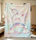 Personalized Unicorn Blankets,Baby Name Blanket,Rainbow Flannel Nursery,Rainbow Baby Blanket Girl,Toddler Keepsakes,Newborn Girl Room Decor