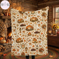 Fall Goose Blanket, Autumn Pumpkin Throw Blanket, Cute Goose Floral Cozy Blanket, Farmhouse Fall Decor, Thanksgiving Gift for Her