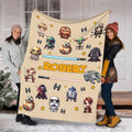 Personalized Star Wars Blanket, Custom Name Baby Blanket, Cute Chibi Sci-Fi Kids Fleece Blanket, Yoda Darth Vader Boy Gift, Birthday Gift