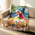 Snow White Seven Dwarfs Flannel Throw Blanket, Classic Animation Decor
