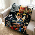 Michael Jackson Collage Flannel Throw Blanket, Classic Pop Music Fan Decor
