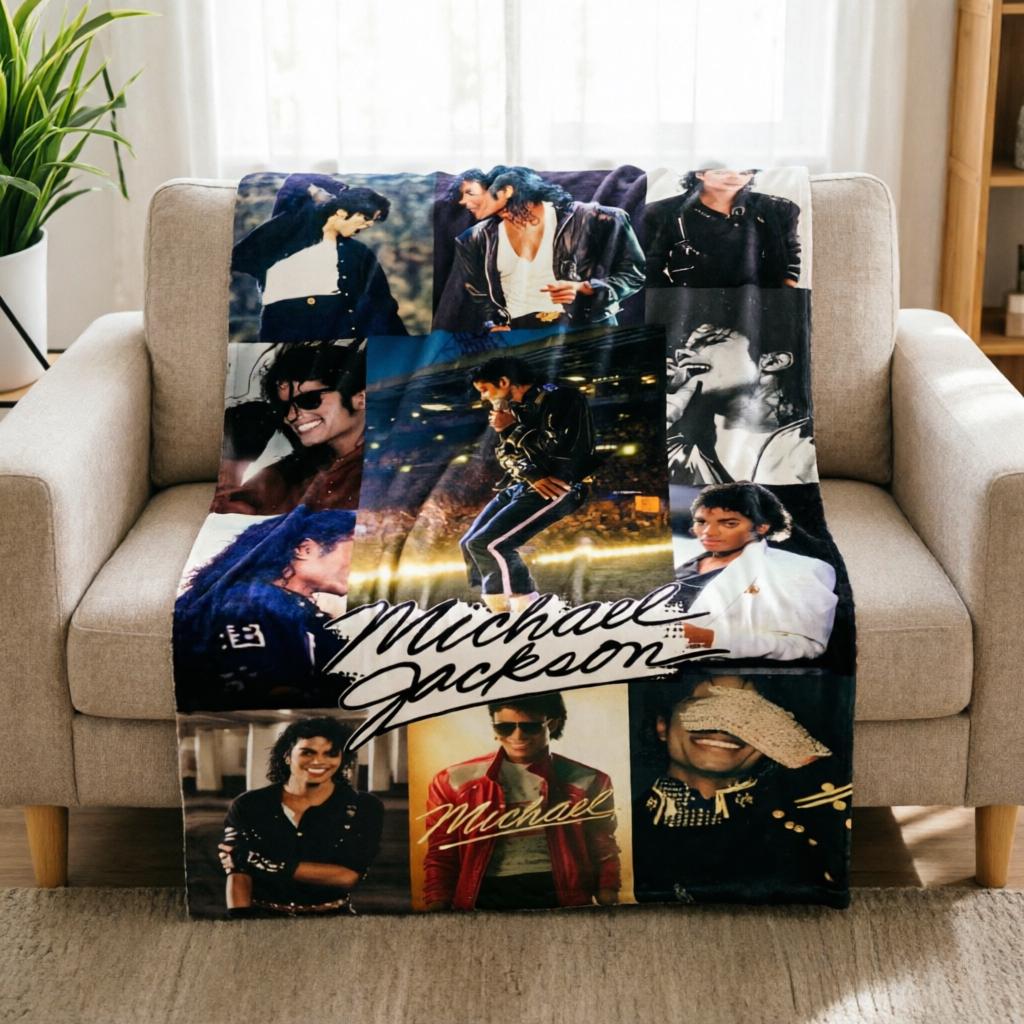 Michael Jackson Collage Throw Blanket, Flannel Soft Cozy Home Decor