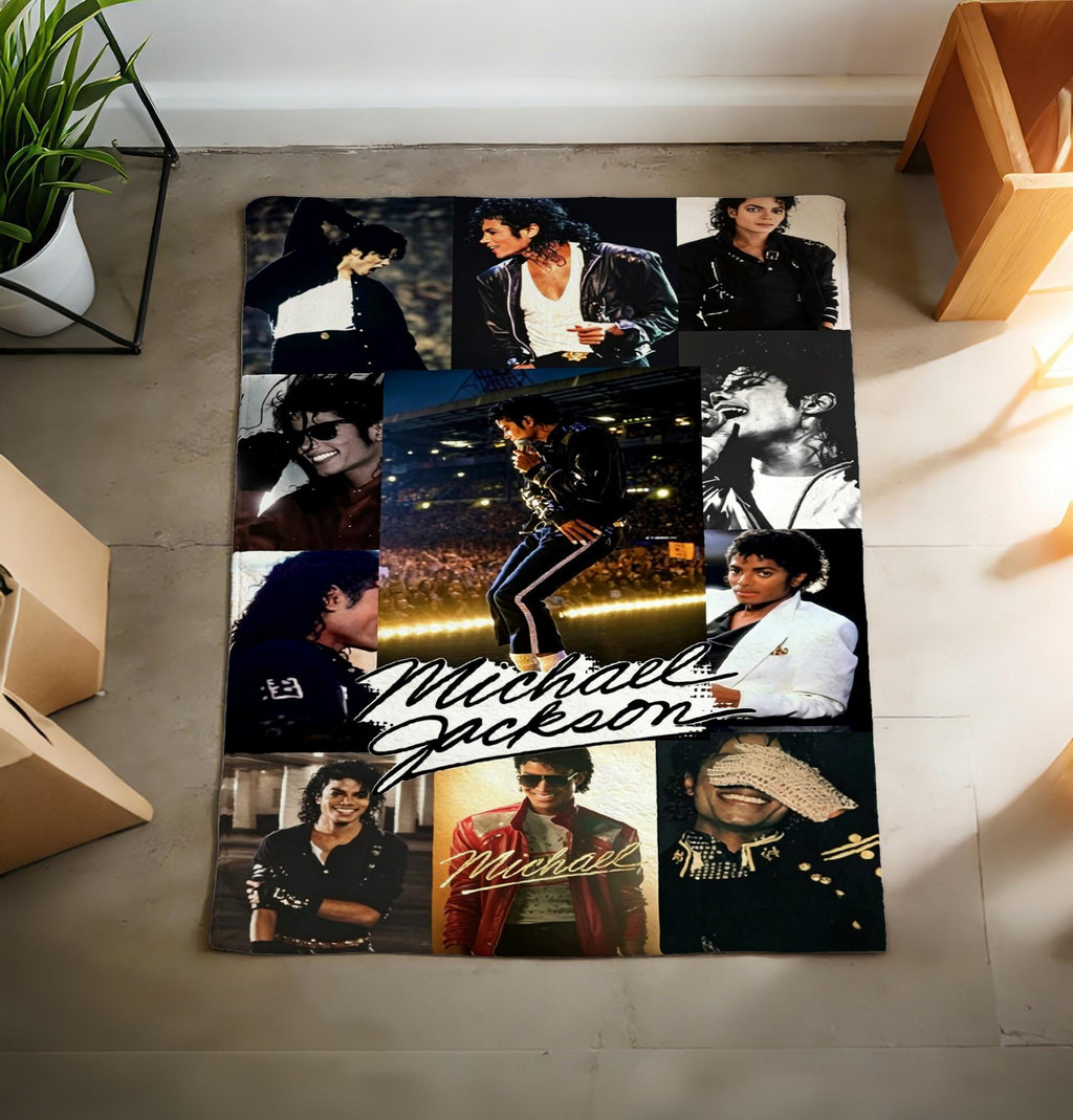 Michael Jackson Collage Throw Blanket, Flannel Soft Cozy Home Decor