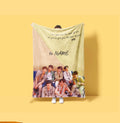 Magic Shop Concept Lyrics BTS Personalized Blanket Inspiring Quote Throw Korean Idol Group Bedding Warm Yellow Army Fan Gift