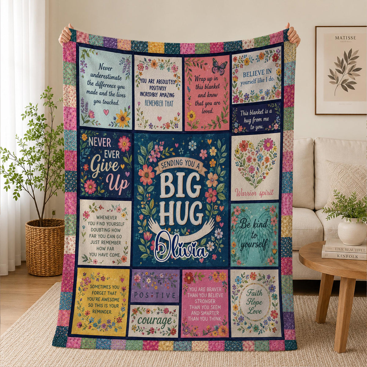 Inspirational Blanket, Get Well Soon Gift for Women, Healing Blanket, Feel Better Gift After Surgery, Encouragement Gift
