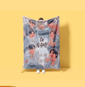 Healing Life Goes On BTS Custom Blanket Starry Night Campfire Throw Cozy Kpop Idol Bedding Inspiring Army Fan Gift Home Decor