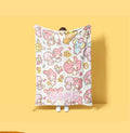Cute My Melody Blanket Personalized Name Throw Kawaii Room Decor Soft Pastel Fleece Bedding Gift for Daughter Kids Bedroom Aesthetic