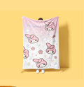 Dreamy My Melody Blanket Custom Name Throw Pink Aesthetic Fleece Bedding Kawaii Anime Room Decor Personalized Gift for Little Girls