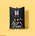 Dreamy Pastel Clouds BTS Personalized Blanket Soft Aesthetic Sky Throw Korean Boy Band Bedding Elegant Army Fan Poster Gift