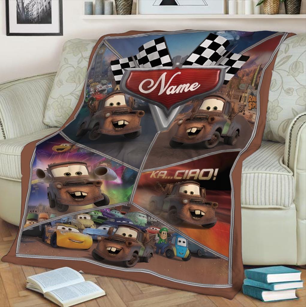 Custom Name Tow Mater Blanket, Disneyland Cars Movie Blanket, Birthday Boy Blanket, Cars Blanket, Tow Mater Blanket, Cars Fleece Blanket