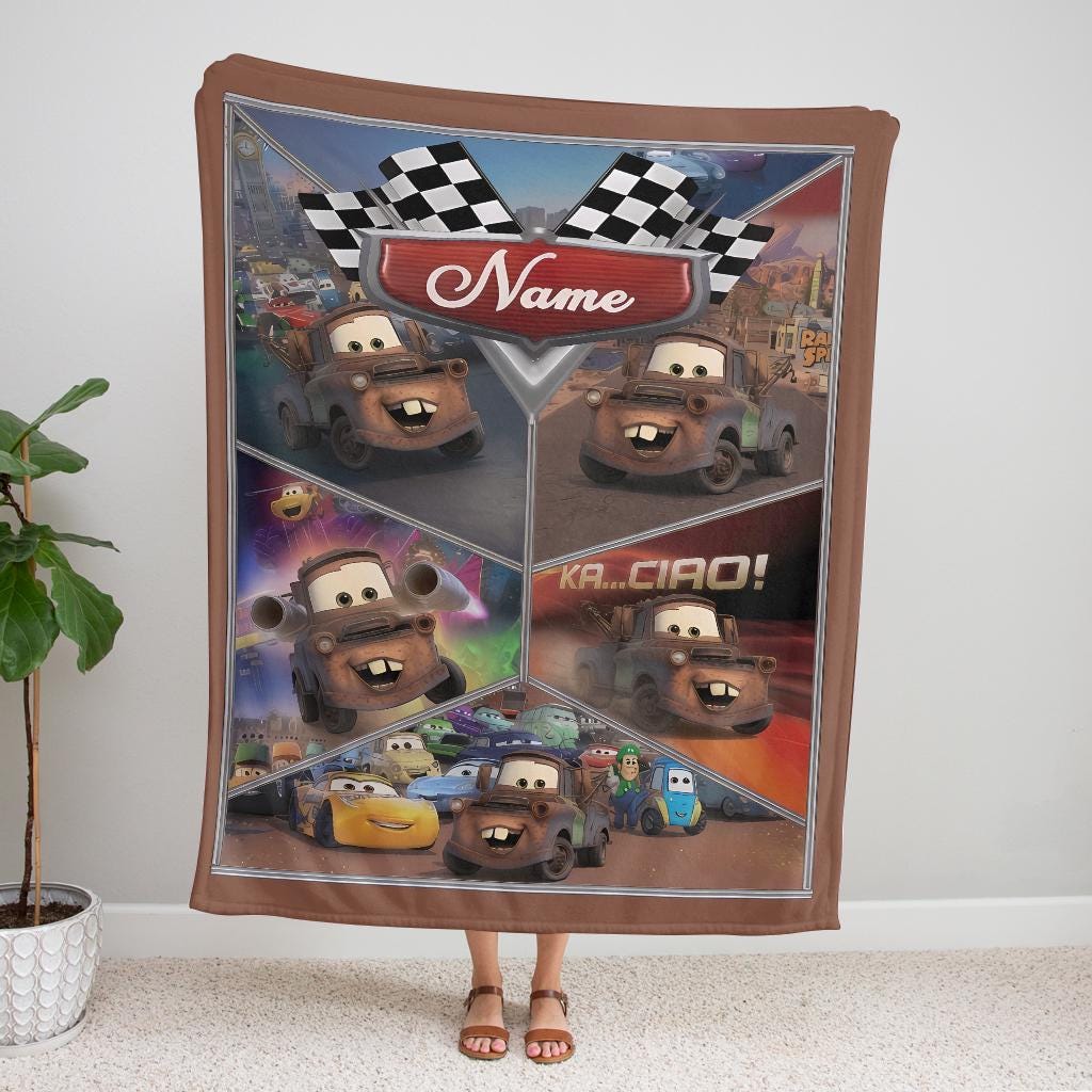 Custom Name Tow Mater Blanket, Disneyland Cars Movie Blanket, Birthday Boy Blanket, Cars Blanket, Tow Mater Blanket, Cars Fleece Blanket