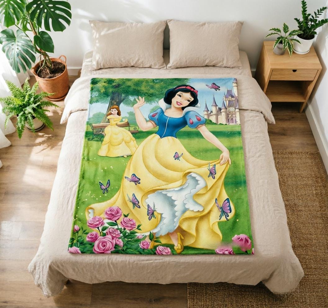 Snow White Blanket Soft Throw, Lovely Surprise Gift For Little Dreamy Girls