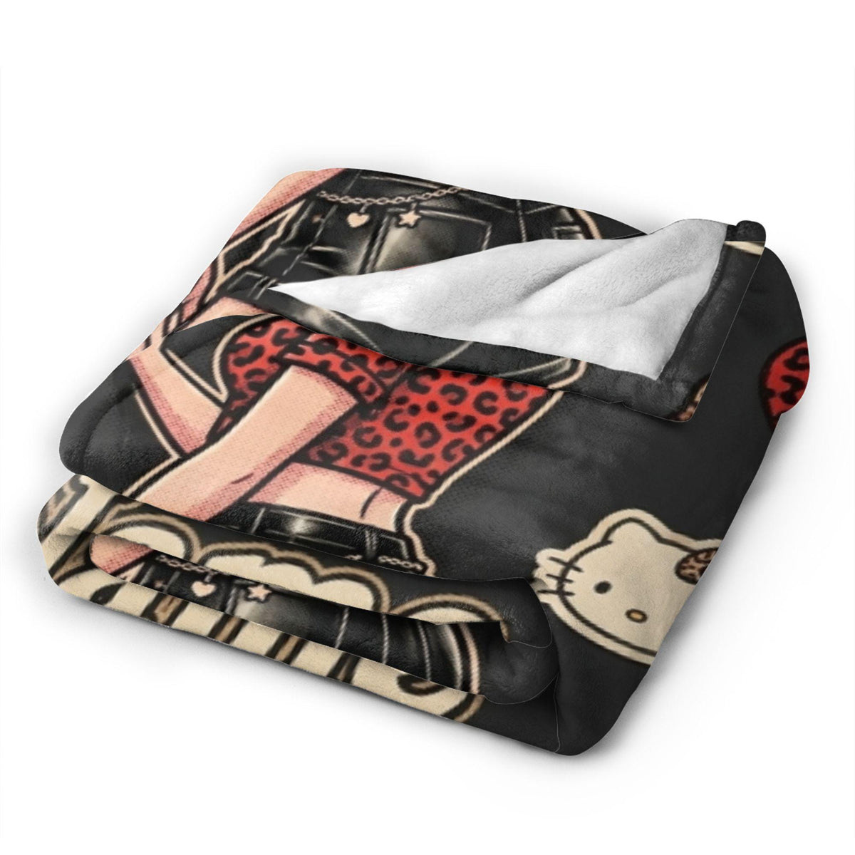 Trendy Leopard Heart Betty Boop Fleece Blanket, Custom Name Y2K Bow Flannel Throw Blanket for Couch Sofa, Cool Aesthetic Bedroom Gift