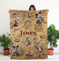 Personalized Disney Pirates of the Caribbean Blanket, Custom Mouse And Friends Cruise Blanket, Disney Nursery Decor, Family Cruise blankets