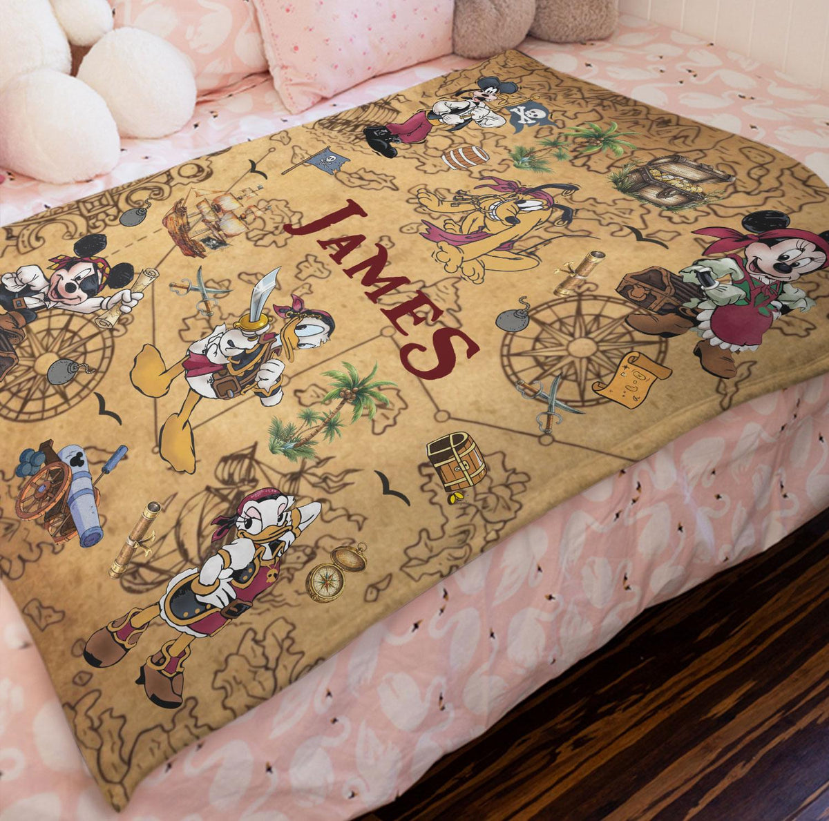 Personalized Disney Pirates of the Caribbean Blanket, Custom Mouse And Friends Cruise Blanket, Disney Nursery Decor, Family Cruise blankets