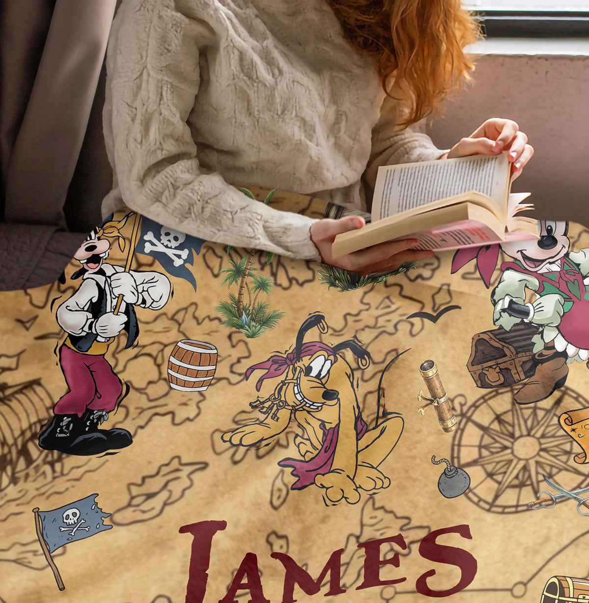 Personalized Disney Pirates of the Caribbean Blanket, Custom Mouse And Friends Cruise Blanket, Disney Nursery Decor, Family Cruise blankets