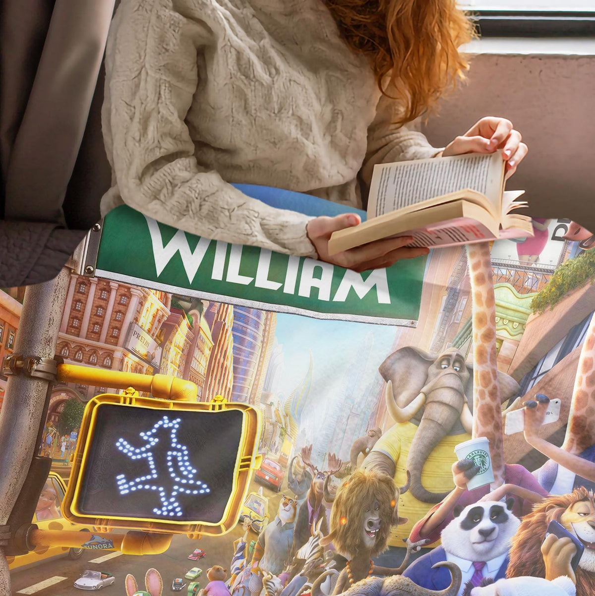 Custom Name Zootopia Fleece Blanket, Personalized Cute Animal Kids Throw, Birthday Gift for Boys Girls,Disney Zootopia Nursery Bedding Decor