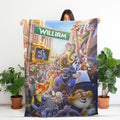 Custom Name Zootopia Fleece Blanket, Personalized Cute Animal Kids Throw, Birthday Gift for Boys Girls,Disney Zootopia Nursery Bedding Decor