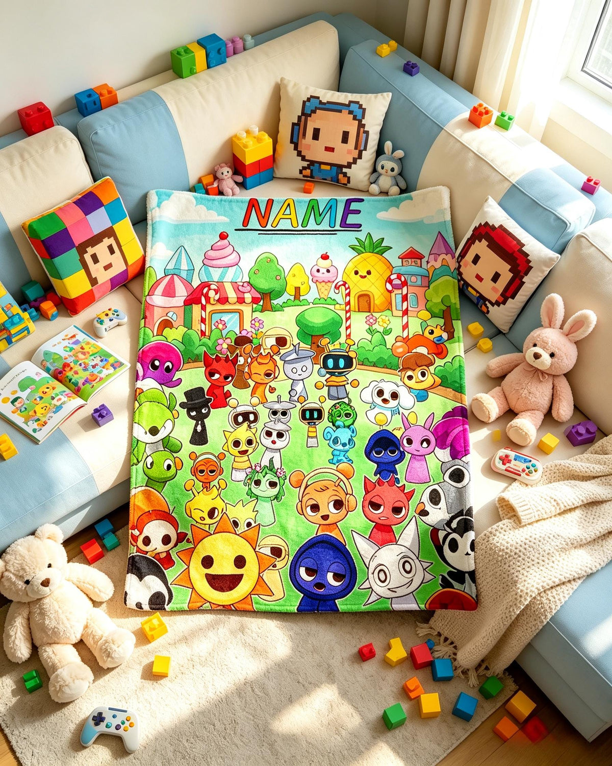 Sprunki Blanket Soft Throw, Fun Surprise Gift For Young Sprunki Creators