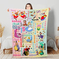 Custom Alice in Wonderland Blanket, Personalized Name Repeat Blanket for Kids Baby Girl Gift, Whimsical Cute Wonderland Decor, Disney Alice