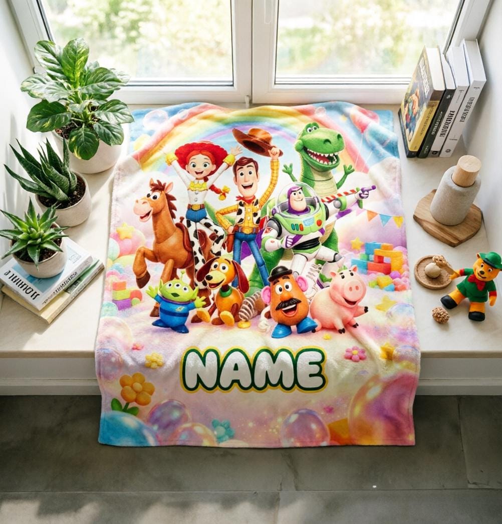 Full Crew Custom Name Blanket Soft Throw, Flannel Keepsake Kid Gift