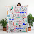 Personalized 101 Dalmatian Blanket, Custom Name Blanket Kids Girl, Cute Disney Dog Fleece Throw, Dog Lover Gift, Baby Girl Nursery Blanket