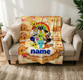 Personalized Sprunki Game Fleece Throw Blanket, Custom Name Kids Birthday Keepsake